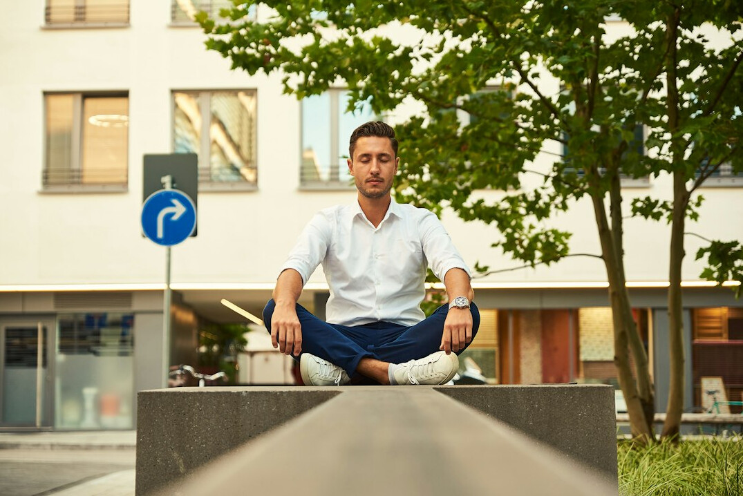 person meditating quietly