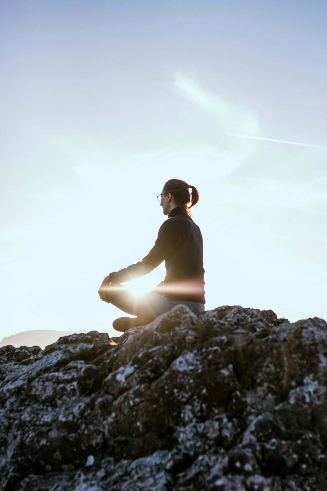 person meditating quietly